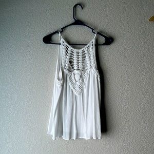 White BoHo tank